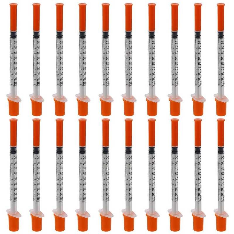 Manual 20Pcs 1Ml Push Syringe Lab Dispensing Plies 1/2 Inch 30 Gauge ...