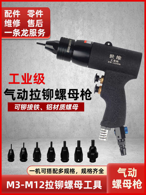 Taiwan Pneumatic Rivet Nut Gun Head Rivet Gun Fully Automatic Ram ...