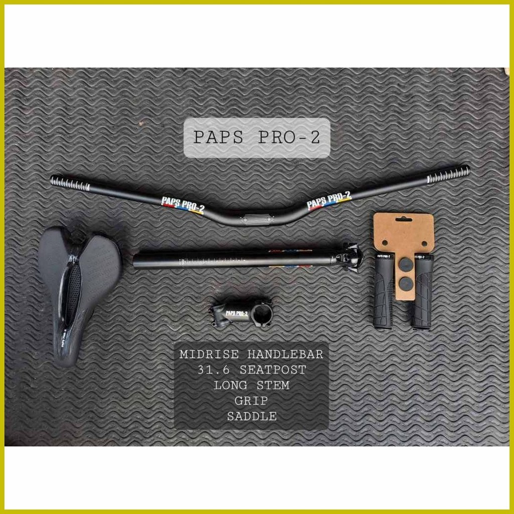 ⭐ ☫ PAPS PRO 2 COCKPIT (HANDLE BAR, STEM,SEATPOST, SADDLE & HANDLE GRIP ...