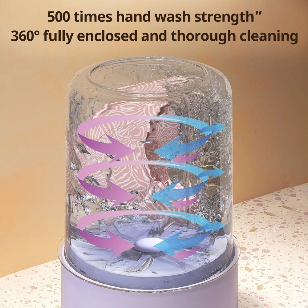 1L Mini Automatic Wash Machine for Underwear Portable Wireless USB ...