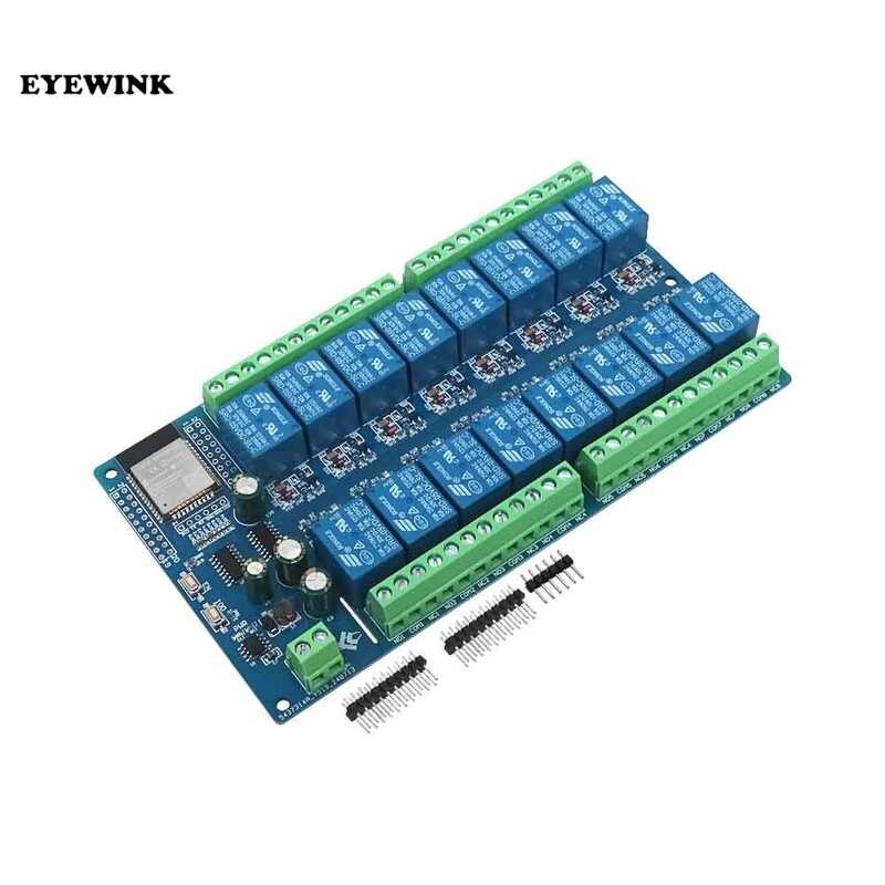 DC 5V Power Ply Esp32 16 Channel Relay Module Board Esp32-Wroom ...