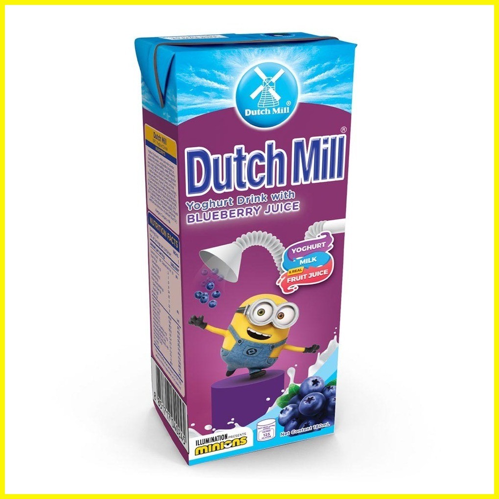 Dutch Mill UHT Yoghurt Drink Blueberry 180ml x 4 brick | Shopee Philippines