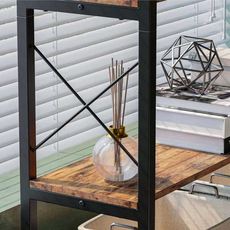 6-Shelf 6bb Vintage Industrial Bookshelf Etagere Bookcase, 6 Tiers ...