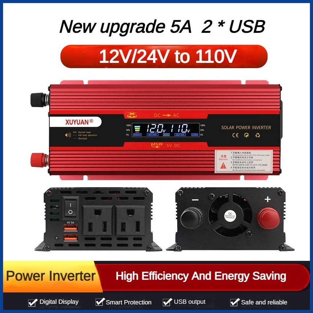 High power Portable Car Inverter Solar Power Converter LED Intelligent ...