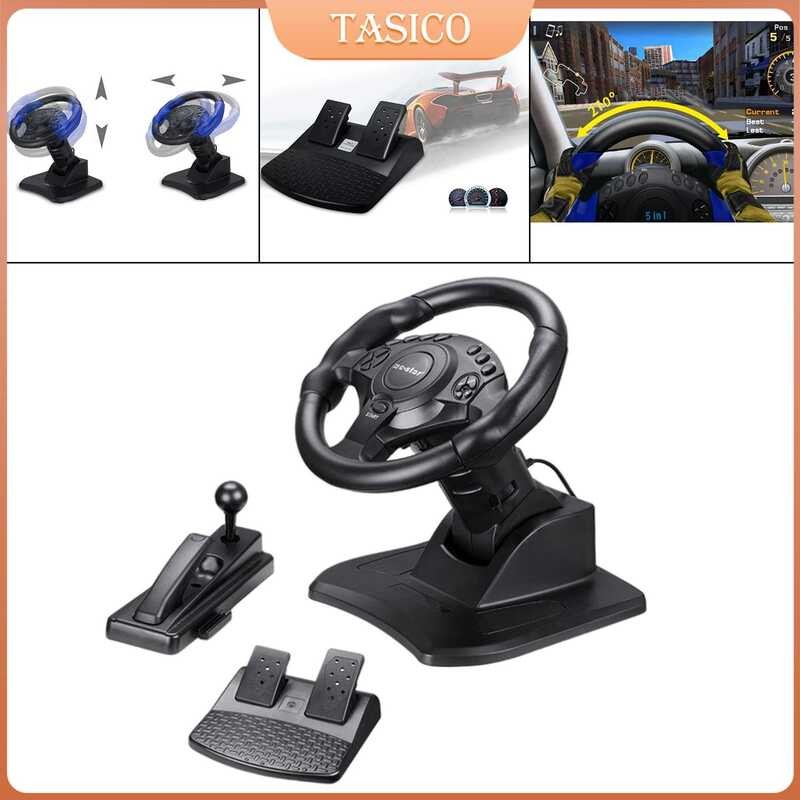 Racing Tasico Game Wheel, Vibration Gaming And Pedals Set, Universal ...