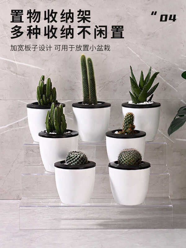 Acrylic Ladder Display Rack, Three-Layer Trapezoidal Storage Rack, Shoe ...