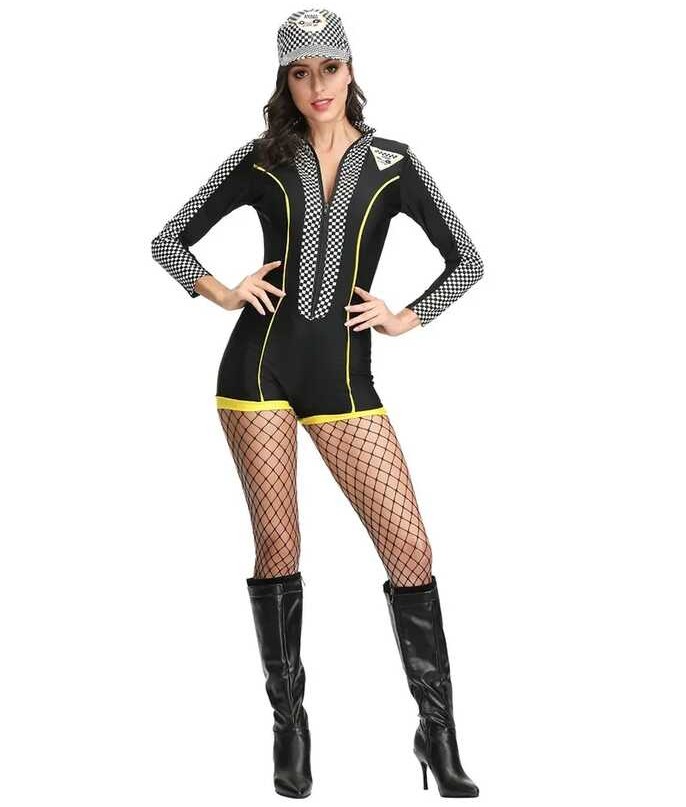 Race Halloween Car Driver Cosplay Costumes Women Sexy Racing Suit With ...