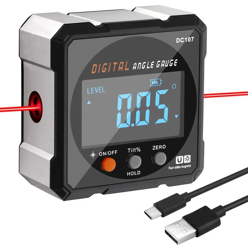 Protractor Digital Laser Level Ruler USB Chargable Incometer Magnetic ...