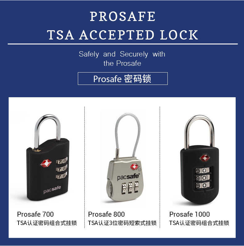 LY Pacsafe - Pas Backpack Padlock Travel Wire Rope Lage A Lock | Shopee ...