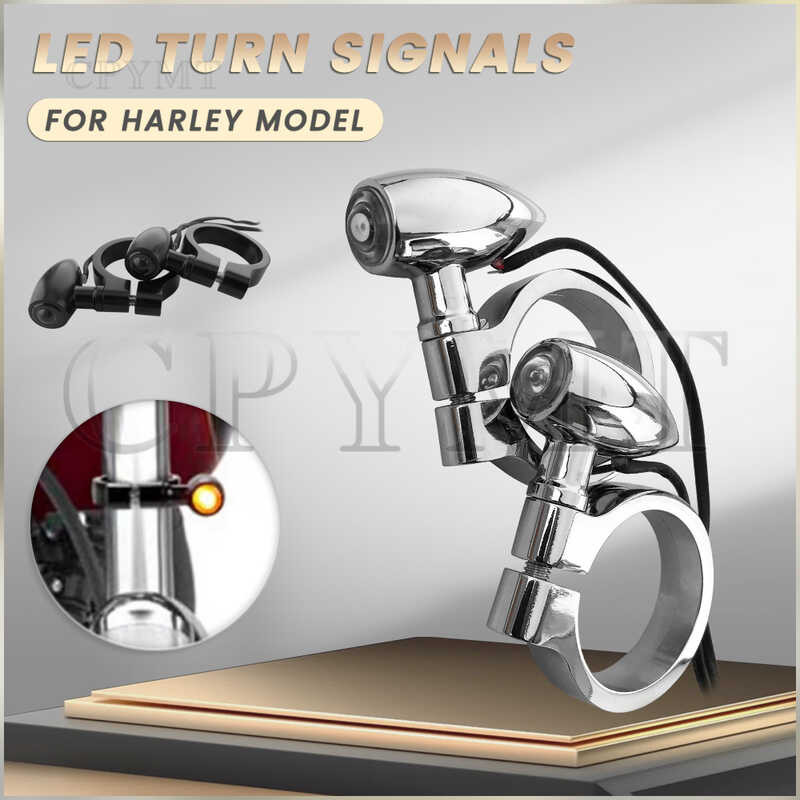 33-41mm 39mm 41mm Moto Mini Bullet Tour Signaux Indicateur Lampe Pinces À Fourche Pour Cruiser Vieille École Bobber Café Racer Vintage Rétro (Chrome