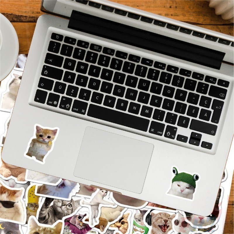 50pcs Cute Funny MEME Cat Stickers Kawaii Cartoon Animals Decals Laptop ...