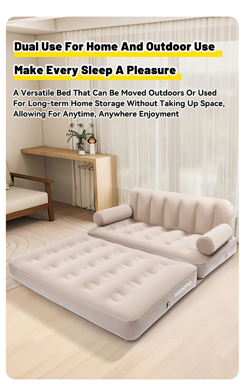 MODOFO Inflatable Air Sofa Bed Double Or Single Portable Folding Bed ...