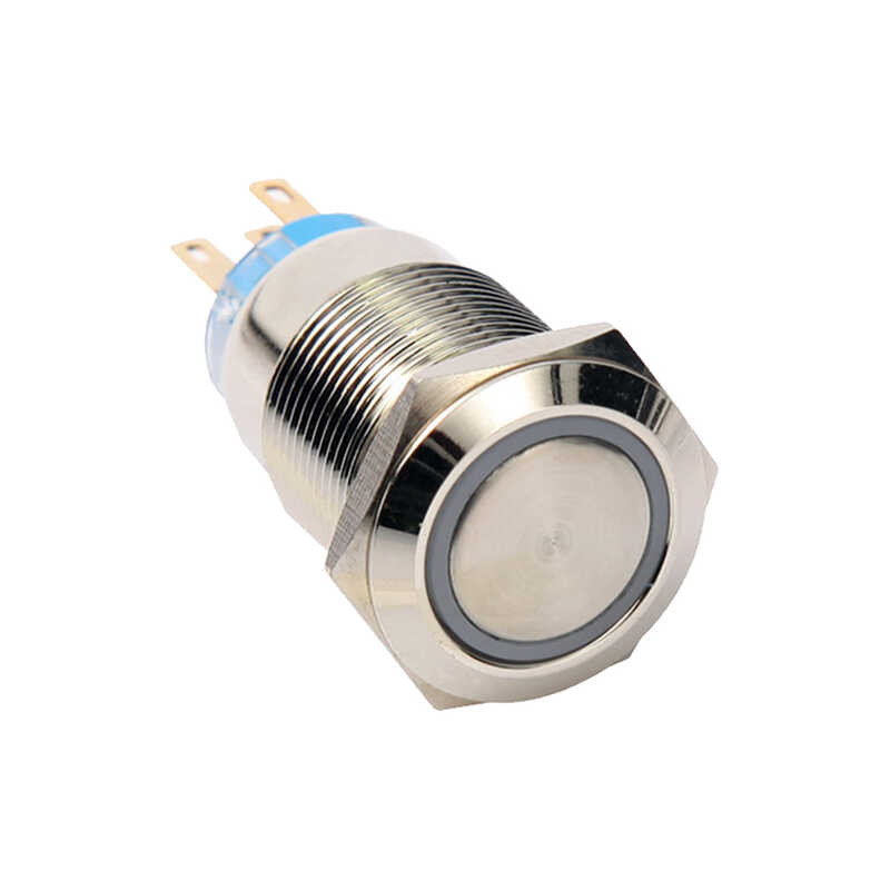 Ring 19S LED 19mm Stainless Steel ON OFF flat head resettable 12V ring ...