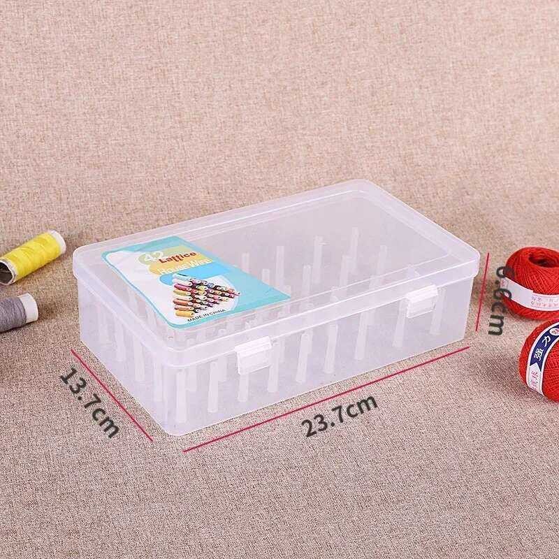 42 33f Grid Thread Storage Box Organizing Sewing Organizer Plastic ...
