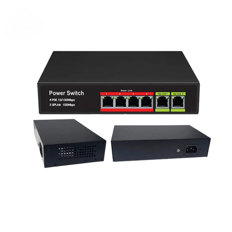 Ethernet switch 4 port poe 100 mbps switch managed 2 Port RJ45 100Mbs ...