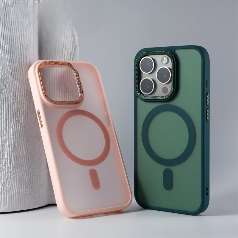 Desert Titanium Diamond Texture Metal Lens Frame Magnetic Phone Case ...
