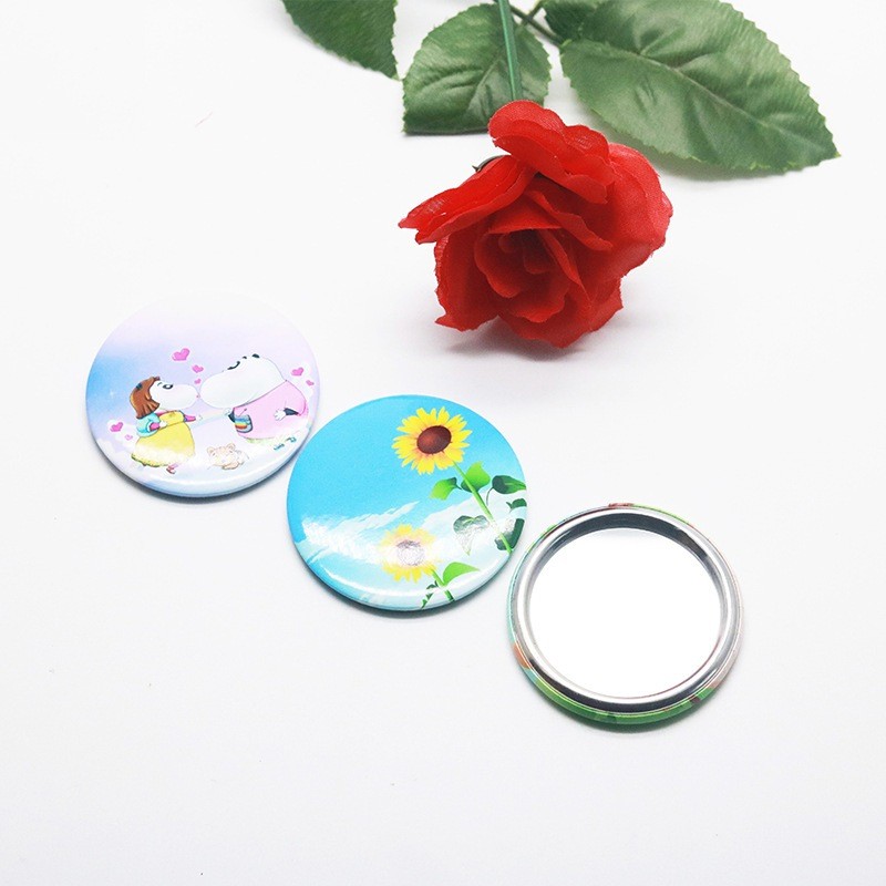 100Pcs 58mm Cosmetic Mirror Metal DIY Badge Button Blank Raw Material ...