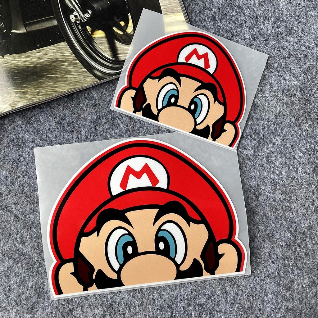 Cute Cartoon Mario Waterproof Stickers for Honda Retro Scooter Scoopy ...