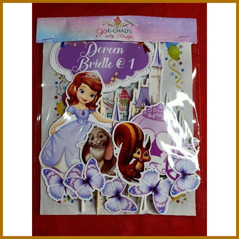 SOFIA THE FIRST Cake Topper Set (Free customized name) | Shopee Philippines