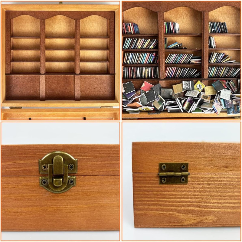 Shake Away Anxiety Bookshelf Mini Wooden Book Display Cabinet With - View #5