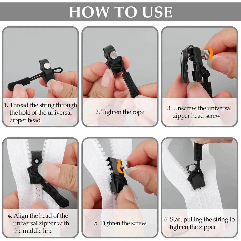 3 Sizes Free Sewing Zipper Repair Kit - Universal Instant Zipper Head ...