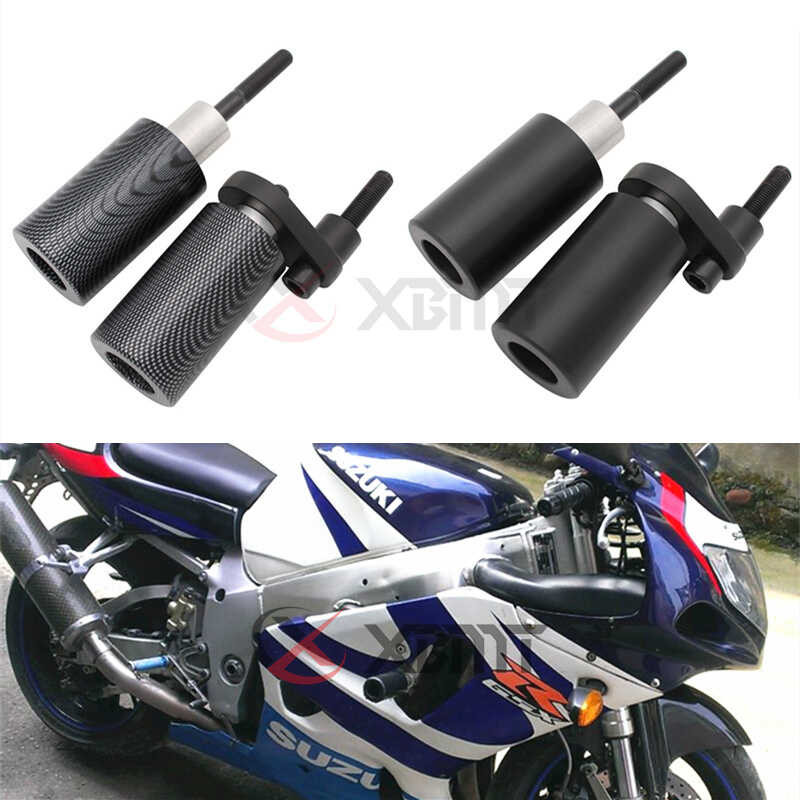Finestmotorever No-Cut Frame Slider Crash Protector For Suzuki GSX-R 1000 2001-2002 – Carbon Look