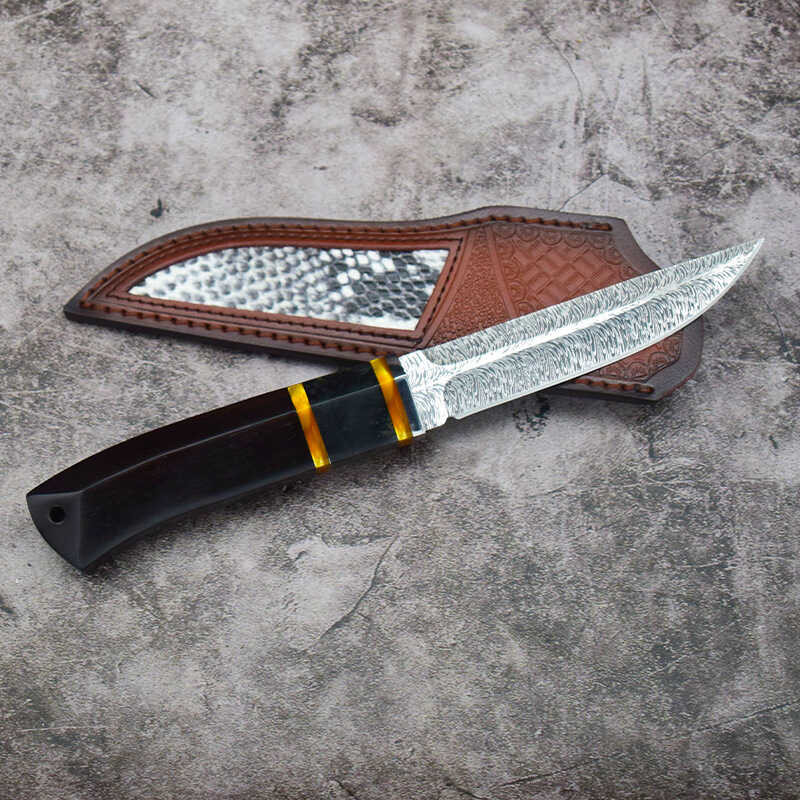 Patterned Feather Outdoor Small Knife, Hand-Held Meat Camping Survival ...