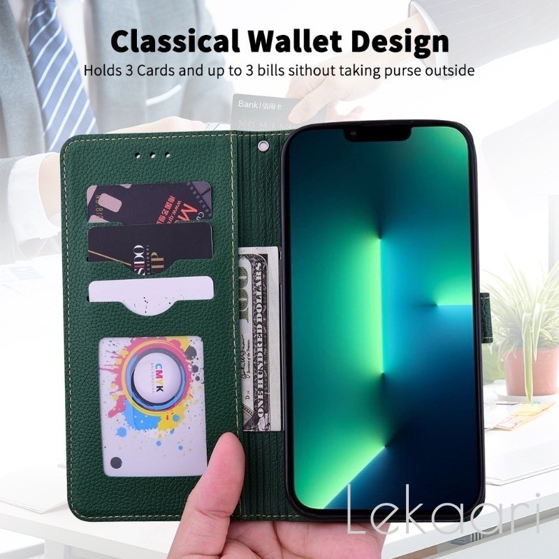 Leather Filp Case Compatible for iPhone 14 13 12 11 X XS XR 8 7 6 6S SE ...