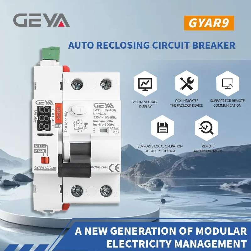 GEYA Type A/AC RCD LED Auto Recloser Modular 0.1A 0.03A Safety Switch ...
