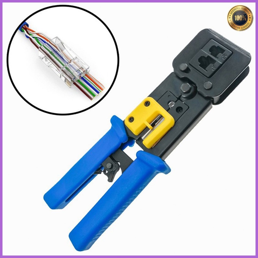 RJ45 Crimper, Crimping tool for Passthrough/ Passthru RJ45 Connector ...