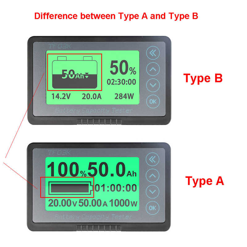 TF03K 100A Coulomb Counter Meter Capacity Indior Voltage Current ...