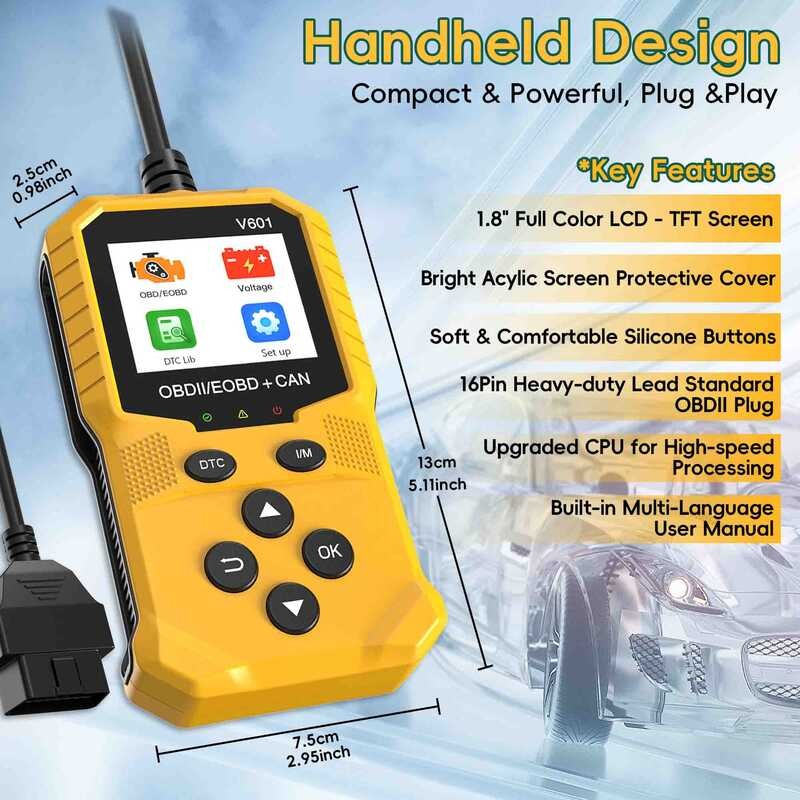 Obd2 Professional Scanner Tool, Car OBDII Code Reader Check Engine ...