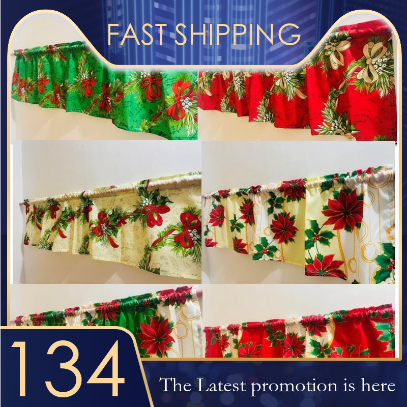 Christmas Theme/Affordable Printed Geena Valance Curtain 15*58 Inches ...