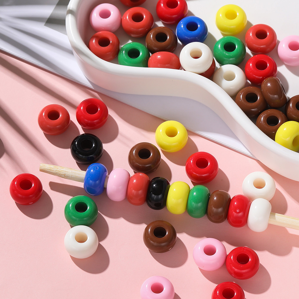 St. kunkka 10Pcs Acrylic Flat Round Large Hole Beads 16mm Abacus Beads ...