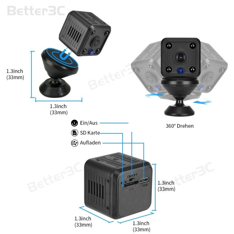 X6 Mini 1080P HD CCTV Camera Webcam Smart Life Wireless WiFi Remote ...