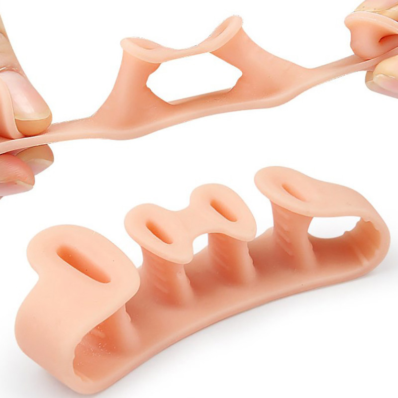 1Pair Hard Silicone Toe Finger Separator 5 Hole Hallux Valgus ...