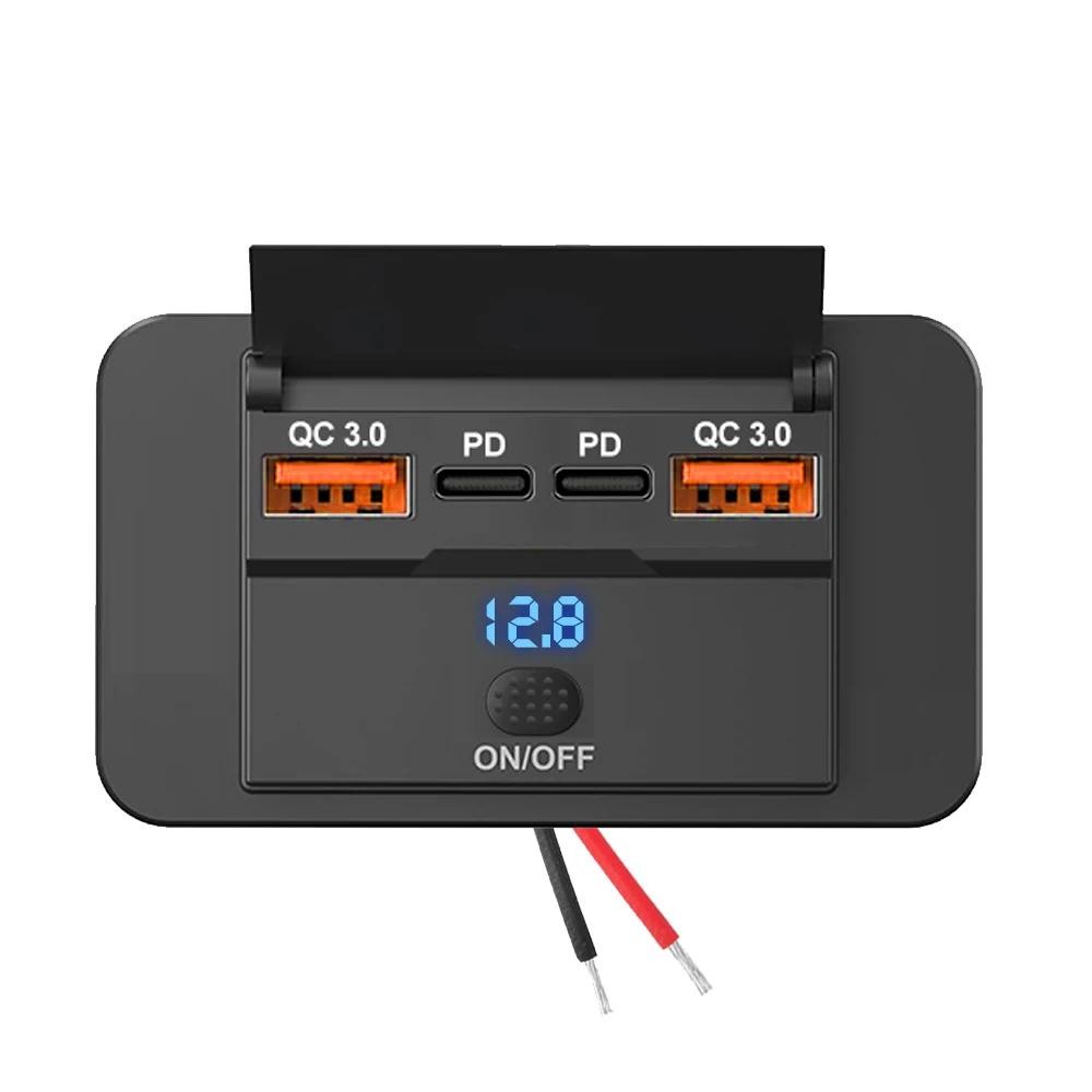Voltage Display RV USB Outlet Dual QC3.0 USB A & USB C Ports Charging ...