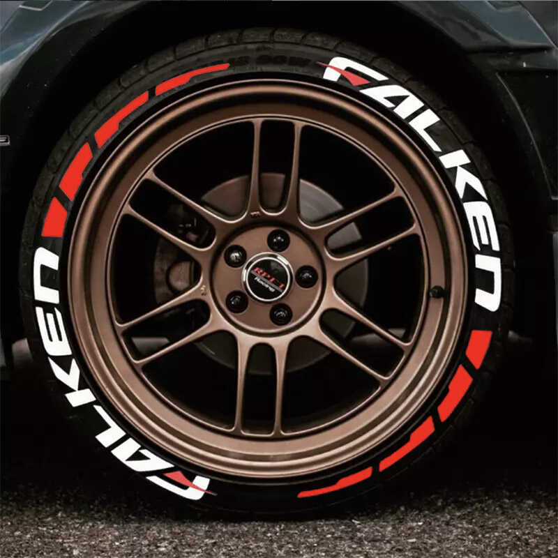 3D Tire Stickers Car Tyre Stickers Lettering Wheel For FALKEN Letters ...