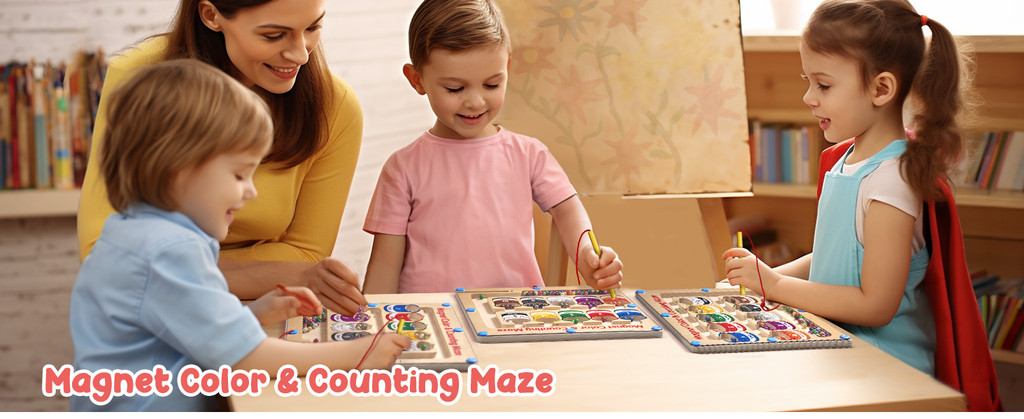 Timi Early Education Toys Magnetic Number Color Sorting Maze Board ...