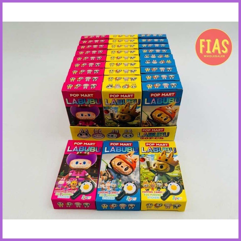 30 packs Labubu Popping Candy Egg Pudding with Free Sticker | Shopee ...