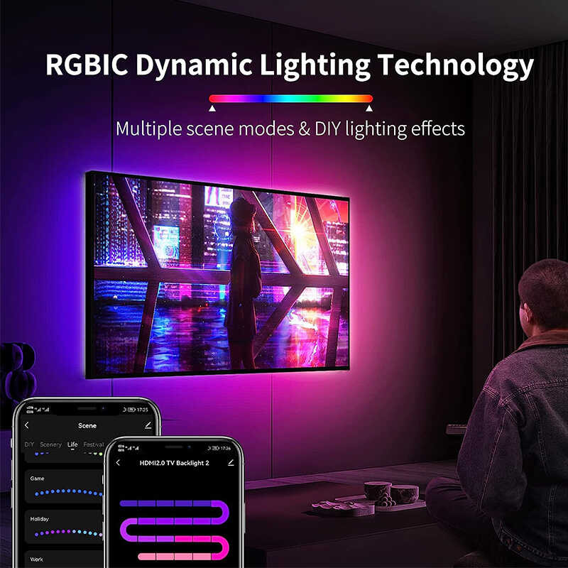 4K Ong Hdmi-Compatible Smart Led TV Backlight Light Strip RGB Hue Sync ...