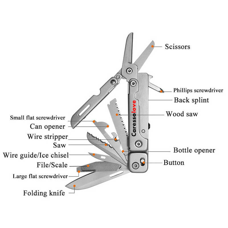 Multitool Combination Folding Scissors Detachable Outdoor Pocket EDC ...
