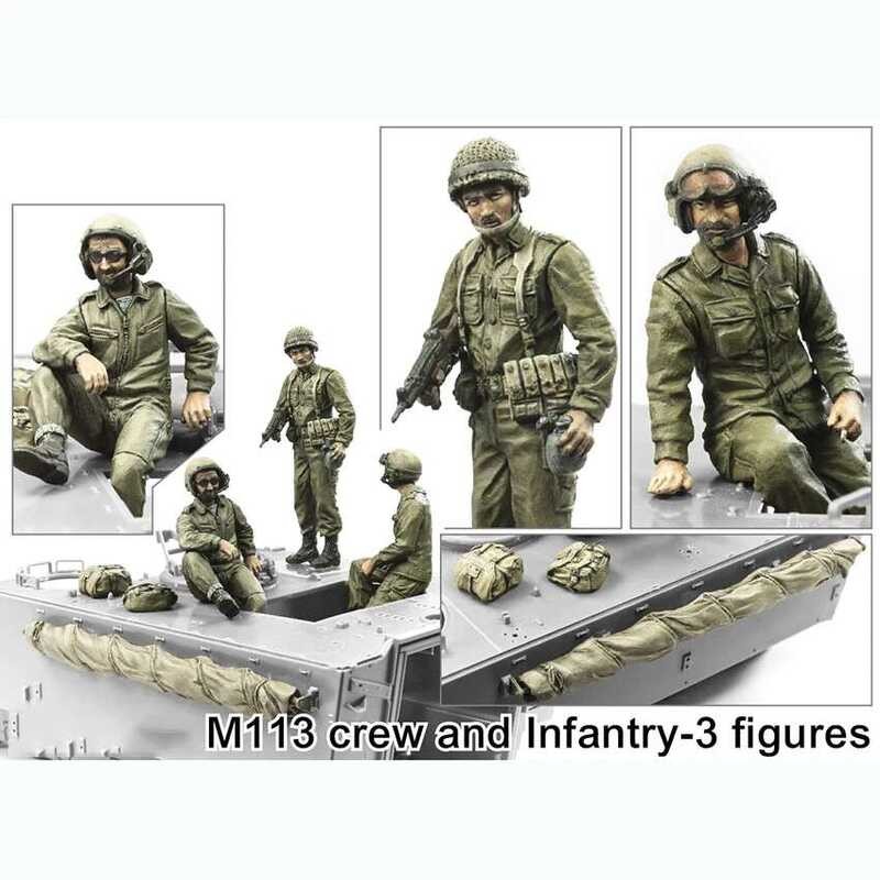 Scale 1/35 Unpainted Resin Figure IDF M113 Crew And Infantry 3 Figures ...