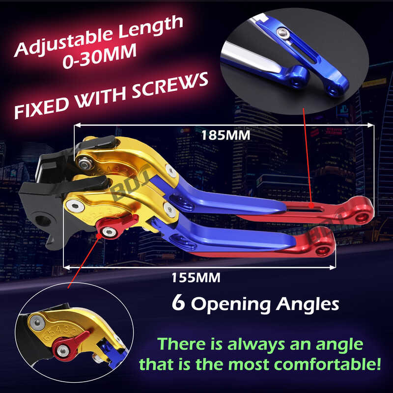 Motorcycle Folding Clutch Levers For Honda Forza 125 250 300 350 NSS350 750 NSS750 X-ADV 750 ADV 350, 1 Pair Clutch Brake Lever, Adjustable Clutch Brake Handle Lever (Red