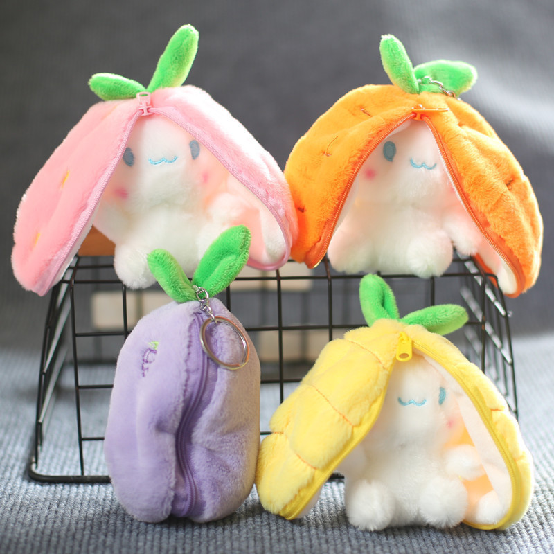Delightful Pineapple Grape Bunny Plush Keychain Customizable Toy Design ...