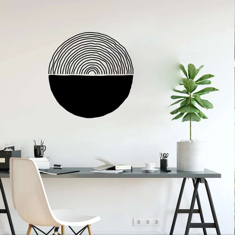 Boho Large Circle Minimalist Raiow Decal Playroom Kids Room Arch ...