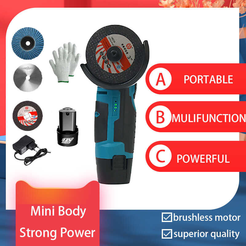Mini Cordless Angle Grinder Grinding Machine Power... - Grandado