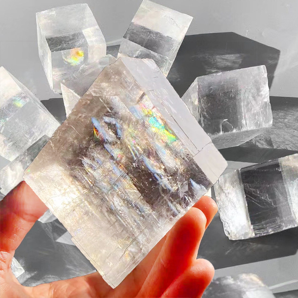 Natural Translucent Calcite Stone Mineral Crystal Specimen Office ...