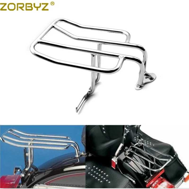 ZORBYZ C Motorcycle Chrome Steel Rear Lage Rack Carrier For Harley ...
