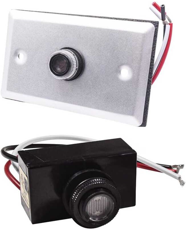 w\/Wall Plate HQRP Thermal Type Photocell Sensor Dusk to Dawn Wire-in ...